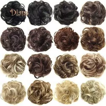 Tenfyer Модные женские волнистые вьющиеся булочки с синтетическими бутонами для наращивания волос Шиньон Шиньоны 4