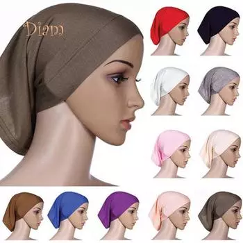 Tenfyer мусульманский женский хиджаб, эластичный головной платок, капот, головной убор чёрный