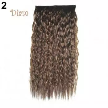 Tenfyer сексуальные длинные градиентные цвета вечерние женские волнистые вьющиеся волосы на клипсе 60 см темно-коричневого