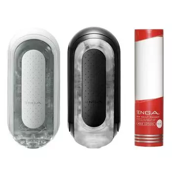 TENGA FLIP 0 БЕЛЫЙ ЧЕРНЫЙ TENGA FLIP Zero Белый Черный Набор из 2 штук с целым лосьоном Повторяющийся тип (НУЛЬ) &