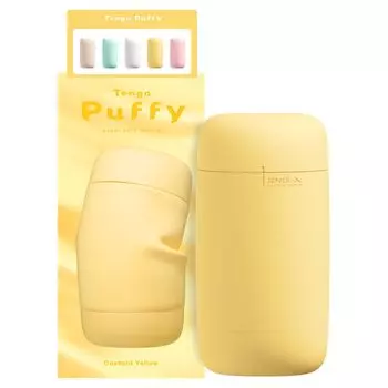 TENGA Puffy Custard Yellow TENGA Puffy Custard Yellow пушистый липкий закрученный спиральный повторяющийся тип антипылевого покрытия мини-лосьон в комплекте