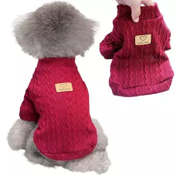 Tengcong Собака Собака Вязаная собака Собака Собака Кошка Собака Зима Маленькая Средняя Собаки Вино Одежда, свитер, Весна, Осень, Зима, Свитер, Костюм, Свитер,
