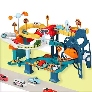 TENGEE Игрушечный динозавр Машинка Рельс Образовательная сборка Большое приключение 3 года 4 года 5 лет 6 лет Начальная школа День рождения Рождество Популярность