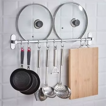 Tengfey Kitchen Tool Wall Strong Adhesive Stainless Steel с крюком для хранения посуды, для ванной, душа, полотенец, с креплением/креплением винтами,