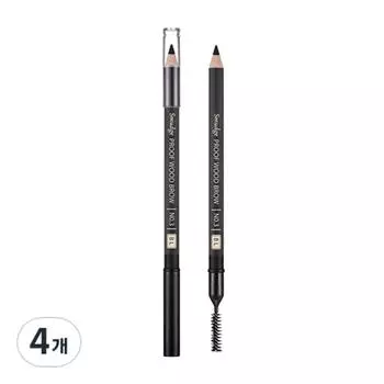 Тени для бровей Missha Smudge Proof Wood Brow, черные, 4 шт.