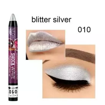 Тени для век 2 в 1 Водостойкие тени-карандаш для век Smudge-Undashing Stick Lip Makeup Glitter Shimmer Long-Lasting Lipstick, 09 010, 1 шт.