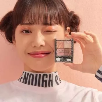 Тени для век Cezanne Nuance On 3 цвета 01 WARM CORAL