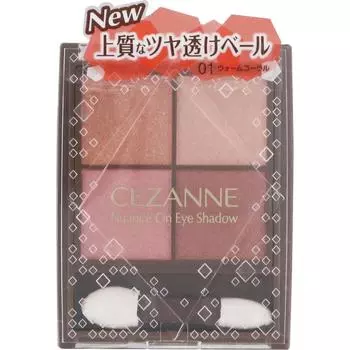 Тени для век CEZANNE Nuance on Eyeshadow 01 Warm Coral Макияж глаз Брови Распределите верхний правый цвет по всему веку и слезным протокам. Применить нижний левый