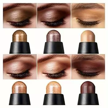Тени для век цвета шампанского и коричневого цвета с мерцающим металлическим финишем, водостойкие и стойкие универсальные кремовые карандаши для глаз для создания сияющих акцентов и подводки 1#