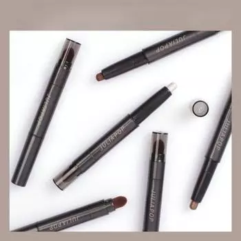 Тени для век Lazy Eyeshadow Stick, вращающаяся насадка-кисть с двойной головкой, не размазывающиеся, красочные, мягкие перламутровые тени для век