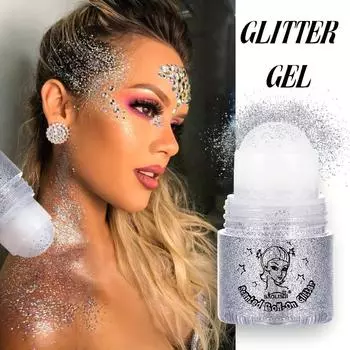 Тени для век с блестками Гель с блестками Русалка Молочко для лица и тела Выступление Сцена Макияж для ночного клуба #1