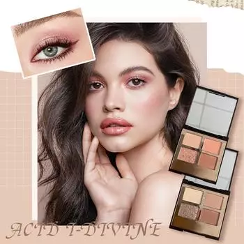 Тени для век с четырьмя цветами для изменения формы глаз, стойкий перламутровый цвет One Size бежевый