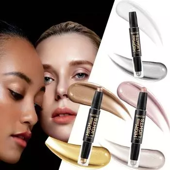 Тени для век с двойной головкой-хайлайтером #01