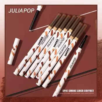 Тени для век Smokey, подводка для глаз, долговечный водостойкий карандаш без пятен, шелковистый гладкий цвет, дымчатый макияж в стиле панк с кисточкой 0.2g