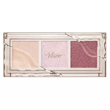 Тени для век Visee Killer Eye Trio Bright Eyes 3 г, розовые блестки PK-4