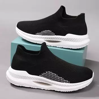 Tenis Feminino Женская обувь Модные сетчатые кроссовки на платформе Носки Zapatillas Mujer Дышащая спортивная обувь Socofy Женская обувь на плоской подошве 35 чёрный