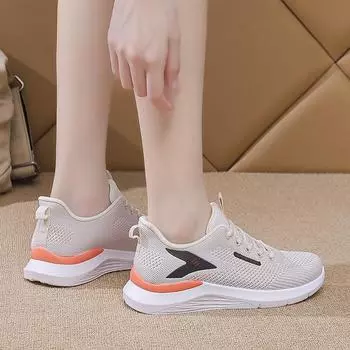 Tenis Feminino женская обувь, модные сетчатые кроссовки на платформе, женские дышащие кроссовки на шнуровке, Zapatillas Mujer, женская спортивная обувь на плоской подошве 36