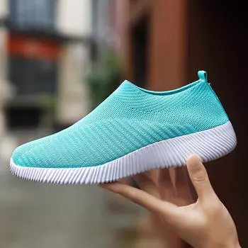 Tenis Feminino Женская обувь Модные сетчатые кроссовки на платформе Носки Zapatillas Mujer Дышащая спортивная обувь Женская обувь на плоской подошве 2024 36 чёрный