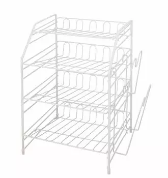 Дизайн Tenma Прочная стойка для сковородок, которую можно аккуратно хранить, даже если размеры разные Диагональный дизайн облегчает вынимание и вкладывание Кухня белый