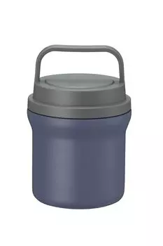 Tenma Vacuum Insulated Dishwasher Safe Lunch Jar Easy to Carry Food Jar Grayish Blue Diameter 10cm x Diameter x Height 15cm Thermal/Cold 8.1cm