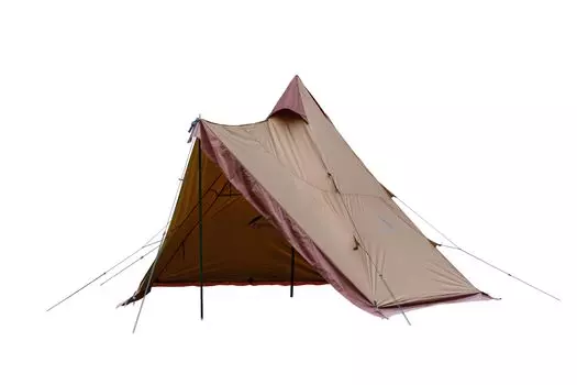 Tenmaku Design Circus 2-местная одностоечная палатка с юбкой, полностью закрытая, для семейного кемпинга, с веревочным колышком и чехлом для хранения, материал полиэстер, модель STDX+