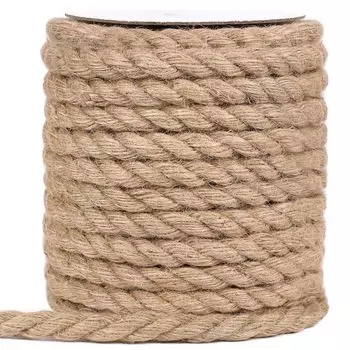 Tenn Well Hemp 12 мм 20 м пеньковая веревка для ремонта кошачьей башни джутовая упаковочная веревка садовая упаковочная веревка ручной работы для ремонта кошачьих царапин и т. д.. (коричневый) коричневый
