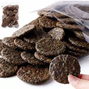 Tennen Seikatsu Бытовые черные крекеры из кунжута с кунжутом, большие, из бытового риса, рисовые крекеры (500г) Значение, Емкость, Неклейкий