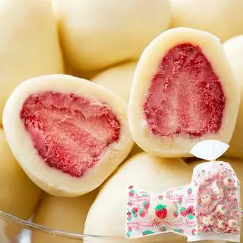 Tennen Seikatsu Whole Strawberry White Chocolate Adult Купить сублимированную клубнику сладкую и кислую 25 (250г (приблизительно. куски))