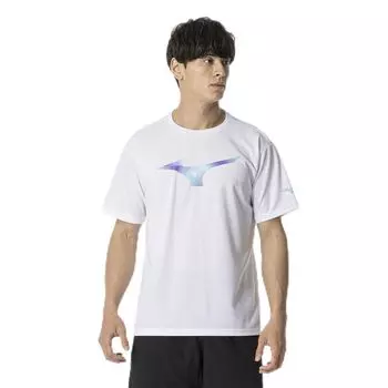 Tennis Badminton Practice Short Sweat Quick Dynamotion White [Mizuno] Shirt, Sleeve, Absorbent, Drying, Fit, Unisex, 62JAB016, белый