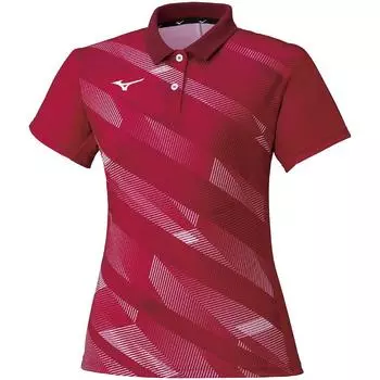 Tennis Collared Game Sweat Quick 62JA1702 Rose XS [Mizuno] Wear, Shirt, Absorbent, Drying, Deodorizing, Red, розы красного