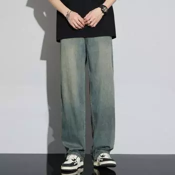 Tennis Jeans Spring and Summer Japanese Loose Straight Stretch Thin Jeans 28