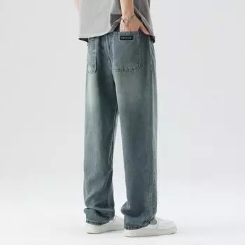 Tennis Jeans Spring and Summer Loose Straight Slimming Stretch Tennis Jeans 28