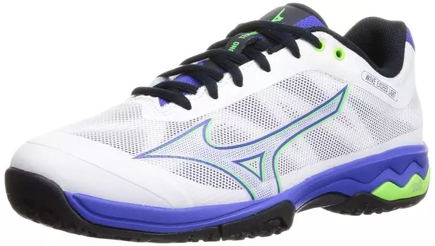 Tennis Shoes Wave Exceed LIGHT OC Artificial Grass Court Club Activities Lightweight Game cm 4E [Mizuno] Clay/Sand White/Blue/Lime 23.5