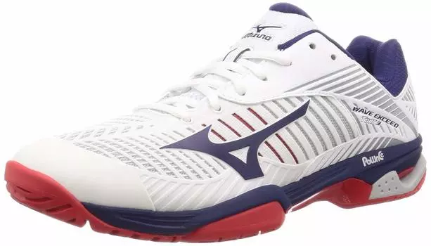 Tennis Shoes Wave Exceed Tour 3 AC cm 2E [Mizuno] White/Navy/Red 29.5