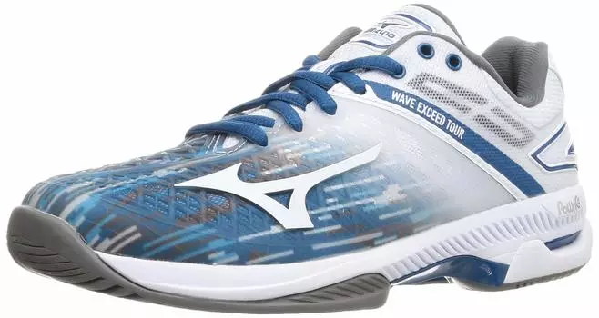 Tennis Shoes WAVE EXCEED TOUR 4 AC All Court Club Activities Lightweight Game Court Soft Tennis Blue Gray cm 2E [Mizuno] Green/White/Dark 22.5