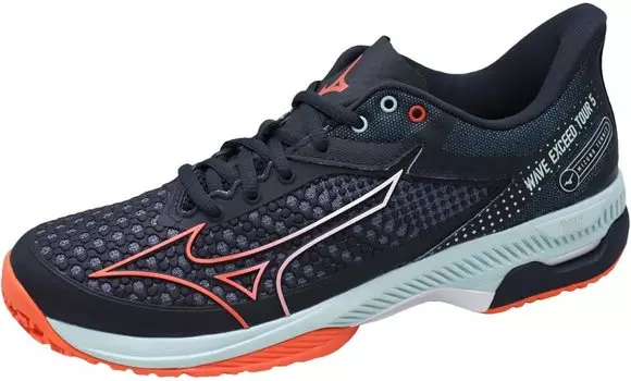Tennis Shoes Wave Exceed TOUR 5 OC Artificial Grass Court Club Activities Lightweight Game cm 2E [Mizuno] Clay/Sand Navy/Coral/Turquoise 22.5