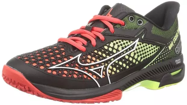Tennis Shoes Wave Exceed TOUR 5 OC Artificial Grass Court Club Activities Lightweight Game cm 2E [Mizuno] Clay/Sand Black/Red/Lime 22.5