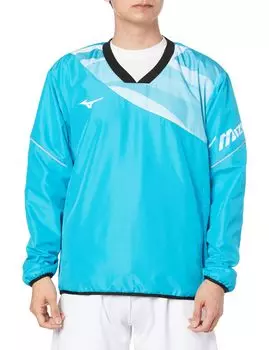 Tennis Wear Breath Thermo Breaker Jacket Moisture Absorption Heat Generating Water Repellent Easy to Move 62MEA530 Blue Atoll x Black L [Mizuno]