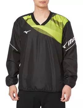 Tennis Wear Breath Thermo Breaker Jacket Moisture Absorption Heat Generating Water Repellent Easy to Move 62MEA530 Black x Yellow XS [Mizuno]