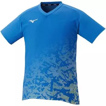 Tennis Wear Dry Aeroflow Game Shirt Highly Ventilated Dynamotion Fit 62JA2032 Sonic Blue S [Mizuno]