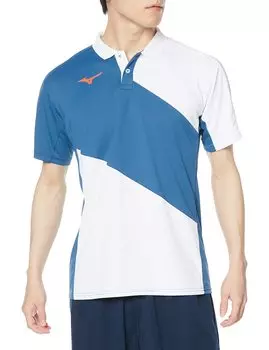 Tennis Wear Game Shirt Reduced Stickiness Dynamotion Fit 62JA2007 Blue S [Mizuno] Navy/White