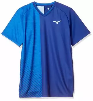 Tennis Wear Game Shirt Short Sleeve 62JA0006 True Blue x Diva Blue Japan M to Japanese size [Mizuno] (equivalent M)