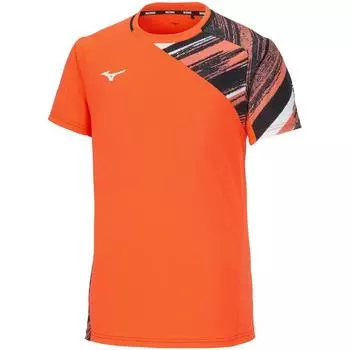 Теннисная одежда Игровая футболка Короткий рукав Влаговпитывающая Быстросохнущая 62JAA004 Солнечный Оранжевый S [Mizuno]