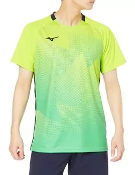 Tennis Wear Game Shirt Sweat Absorbent Quick Drying Dynamotion Fit Badminton 62JA2503 Lime Green XL [Mizuno] зеленый лайм