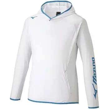 Tennis Wear Hoodie Parka Sweat Absorbent Quick Drying 62JC1005 White x Deable XL [Mizuno] Warm-up