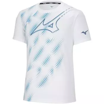Tennis Wear RB Practice Shirt Short Sleeve Sweat Absorbent Quick Drying 62JAAZ11 Turquoise S [Mizuno] White/Blue