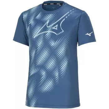 Теннисная одежда RB Тренировочная рубашка с коротким рукавом Впитывающая пот Быстросохнущая 62JAAZ11 Синий Бирюзовый S [Mizuno] Темно-синий/Синий