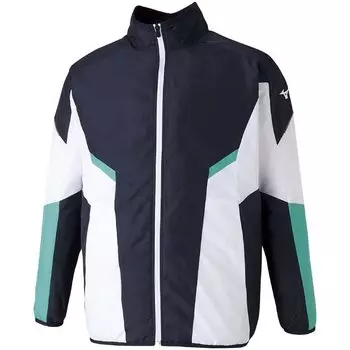 Tennis Wear Windbreaker Jacket Fully Lined Mesh Water Repellent 62JE1001 Navy x Blue Green XL [Mizuno]