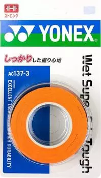 Теннисная лента для бадминтона YONEX Super Grip Tough Wet Bright Orange (3 куска) АС137-3