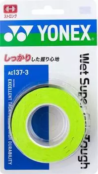 Теннисная лента для бадминтона YONEX Super Grip Tough Wet AC1373 Ярко-зеленый (3 куска)